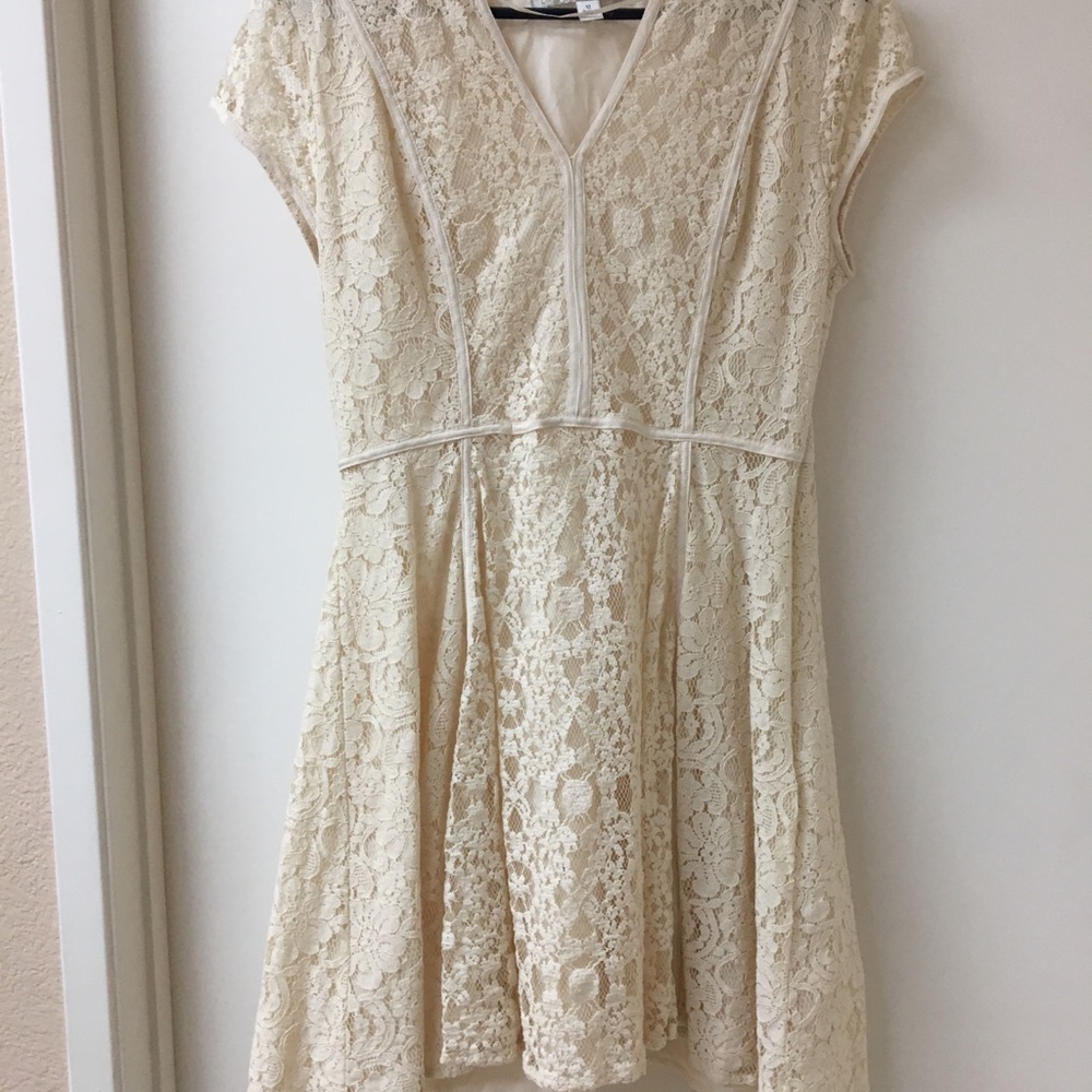 Lauren Conrad cream lace dress